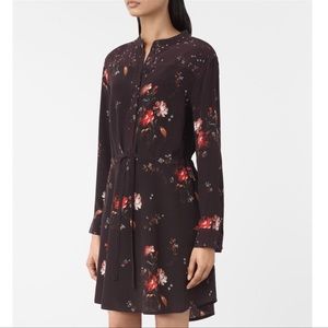 All Saints Sanko Amarillo Dress Maroon UK 6/US 2